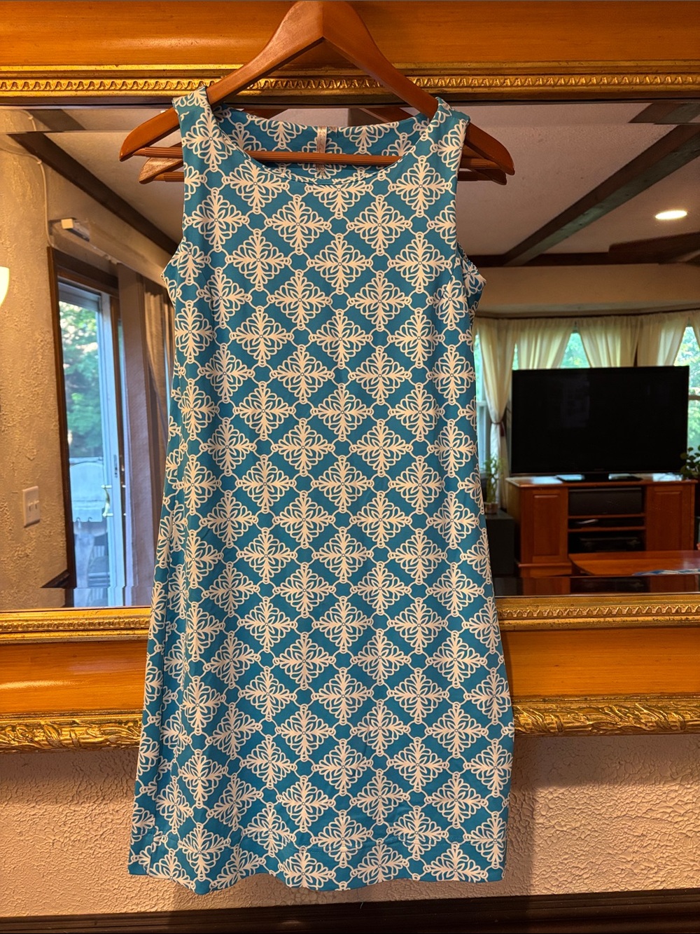 Lulu-B Blue & White Sleeveless Dress - Size XS